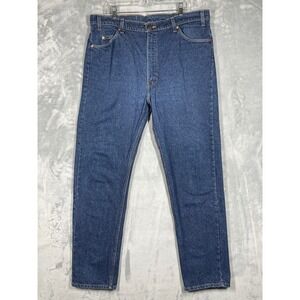 Levis 505 Regular Fit Straight Leg Jeans Mens 42x32 USA Orange Tab Blue Vintage